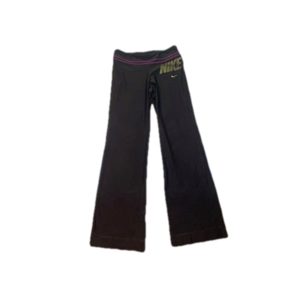 Pre-Loved NIKE (EUC) Wide Leg Flare Logo Dri-Fit Inside Pouch Yoga Pants Size S - Picture 1 of 11